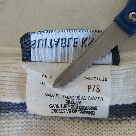 Vintage made in Canada button down blue white striped sweater vest Small - Picture 15 of 16